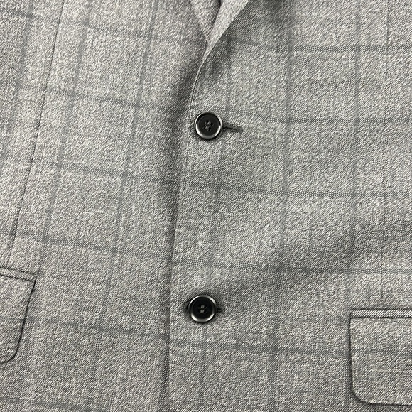 Men's Canali charcoal check wool suit jacket sport coat - Picture 4 of 15